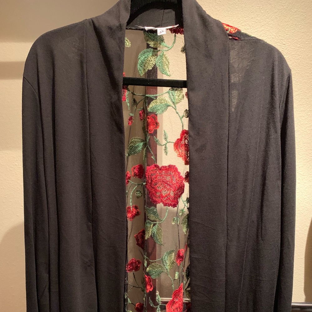 Soliellee open front cardigan 3x